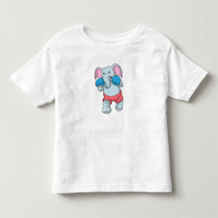 Camiseta Infantil Elefante no Boxing com luvas in a box