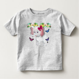 Camiseta Infantil Elefante Pequeno e Fofo com Borboletas