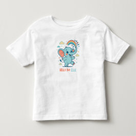 Camiseta Infantil Elefante Personalizado com Chuva de Cores para Beb