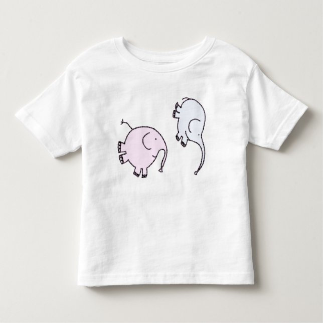Camiseta Infantil Elefantes Felizes e Bonitos (Frente)
