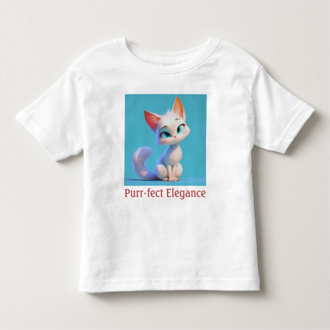 Camiseta Infantil Elegância Purr-fect (Frente)