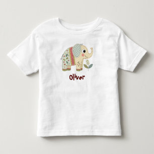 Camiseta Infantil Elegante Elefante de Patchwork
