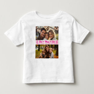 Camiseta Infantil Elegante Foto Texto Dia das Mães Aquarela Rosa