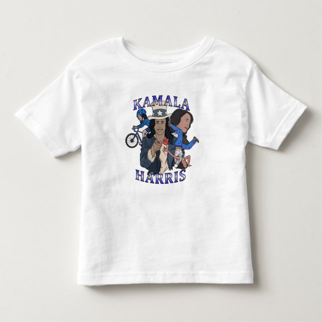 Camiseta Infantil Eleição de Estilo de Rap Bootleg Kamala Harris (Frente)