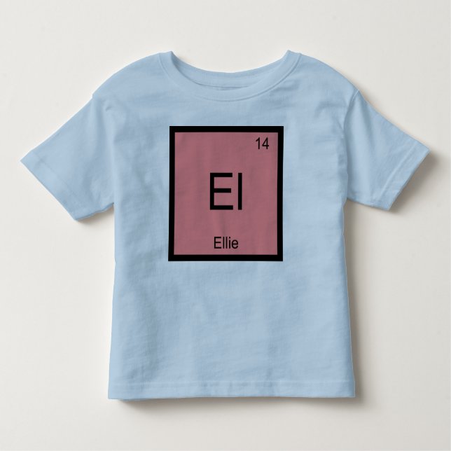 Camiseta Infantil Elemento de Química de Nome Ellie Mesa periódica (Frente)