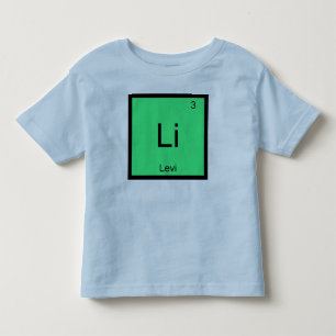 Camiseta Infantil Elemento Químico do Nome Levi Mesa periódica