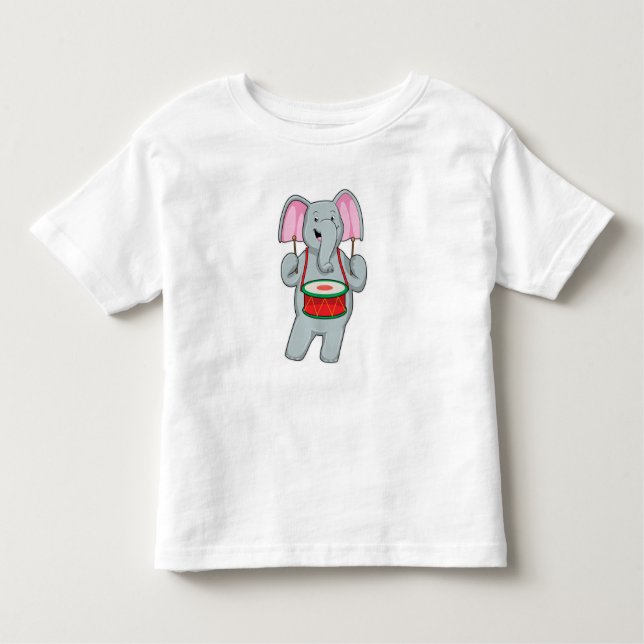 Camiseta Infantil Elephant at Music with Drum (Frente)