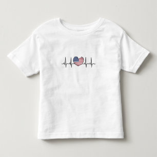 Camiseta Infantil Eletrocardiografia ECG com pulsação de batimento c