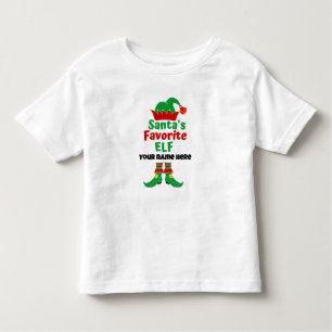 Camiseta Infantil Elf Favorito de Papais noeis de Nomes Personalizad