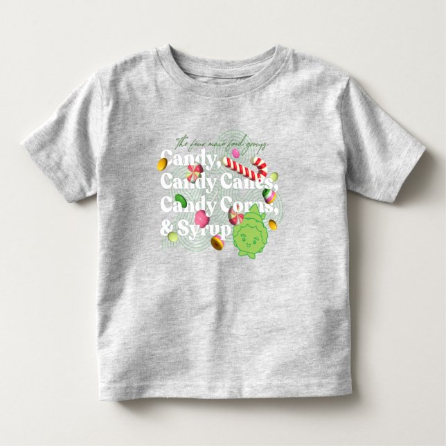 Camiseta Infantil Elf o Filme | Os Quatro Principais Grupos De Comid (Frente)