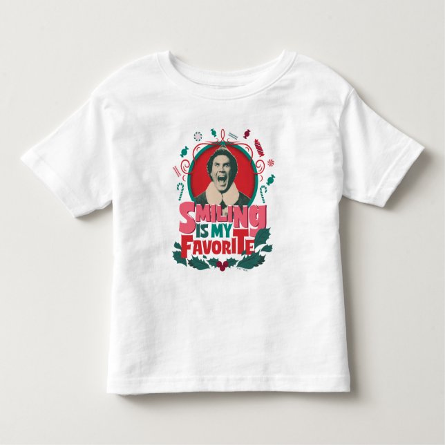 Camiseta Infantil Elf - Smiling is My Favorite (Frente)