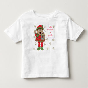 Camiseta Infantil Elfo de Cor do Gráfico de Natal