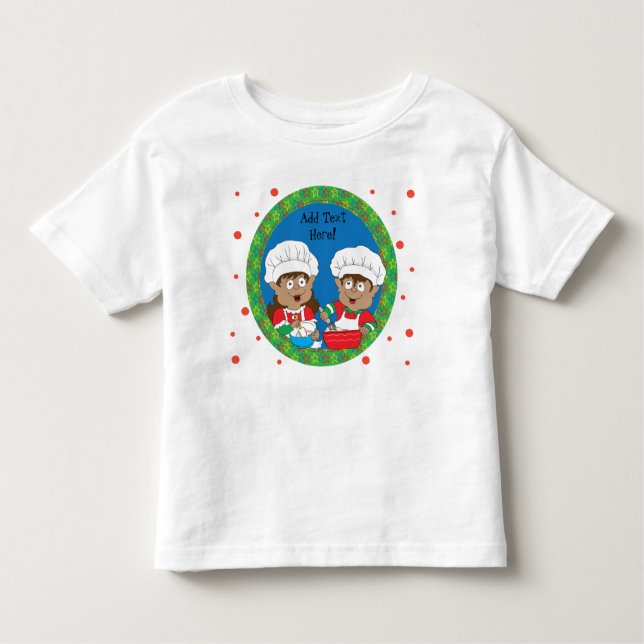 Camiseta Infantil Elfos de Natal de Cor Assando (Frente)