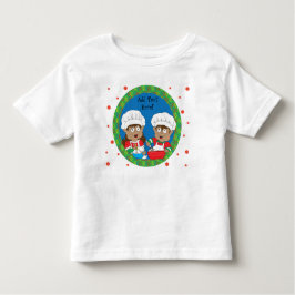 Camiseta Infantil Elfos de Natal para cozinhar a cores