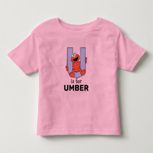 Camiseta Infantil Elmo Alfabeto   U Roxo