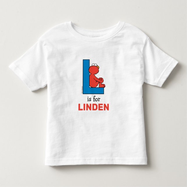 Camiseta Infantil Elmo Alphabet | Azul L (Frente)