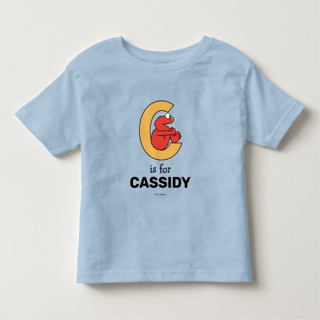Camiseta Infantil Elmo Alphabet | C Laranja (Frente)