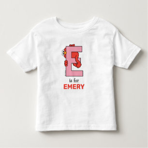 Camiseta Infantil Elmo Alphabet   E Rosa