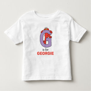 Camiseta Infantil Elmo Alphabet   G Roxo