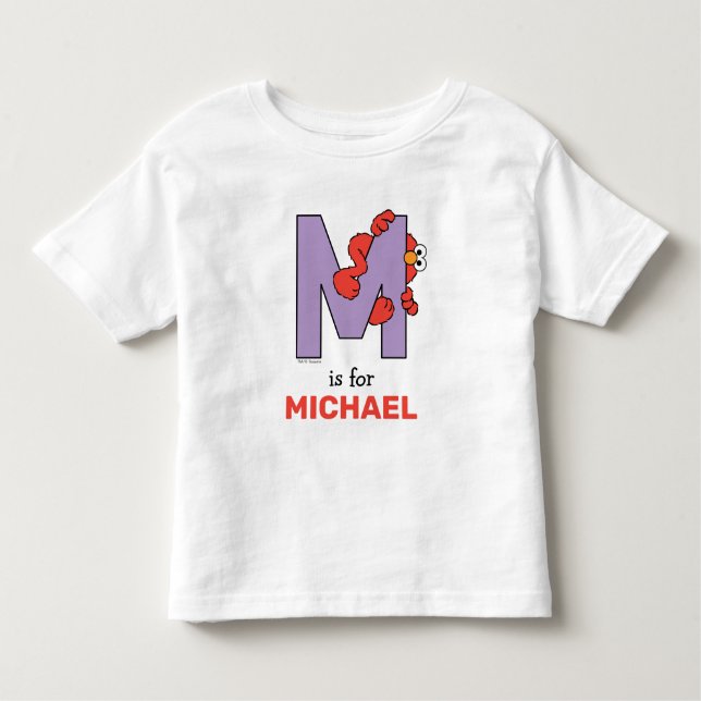Camiseta Infantil Elmo Alphabet | M Roxo (Frente)