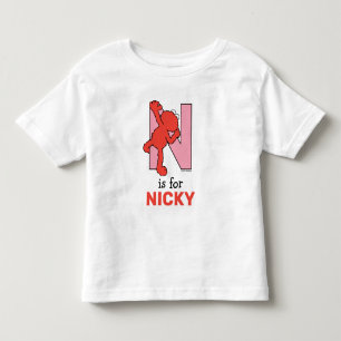 Camiseta Infantil Elmo Alphabet   N Rosa