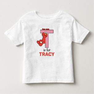 Camiseta Infantil Elmo Alphabet   T Rosa