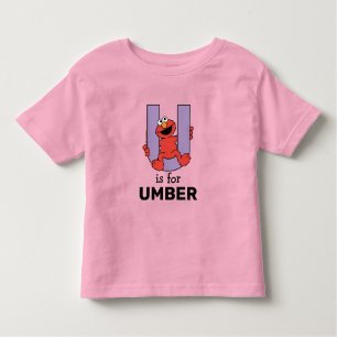 Camiseta Infantil Elmo Alphabet   U Roxo