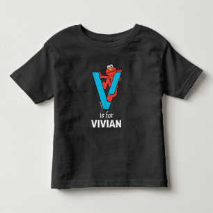 Camiseta Infantil Elmo Alphabet V Azul