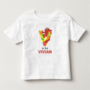 Camiseta Infantil Elmo Alphabet   V Produtos hortícolas