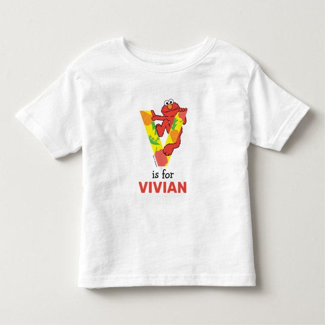 Camiseta Infantil Elmo Alphabet | V Produtos hortícolas (Frente)