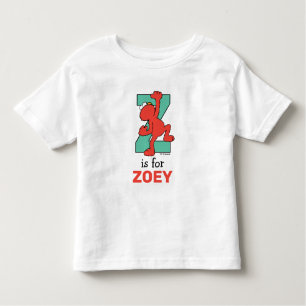 Camiseta Infantil Elmo Alphabet   Z Teal