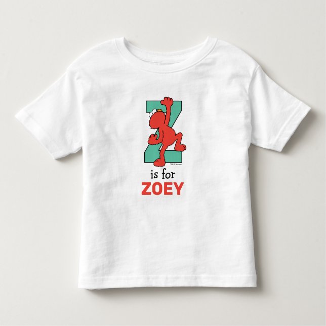 Camiseta Infantil Elmo Alphabet | Z Teal (Frente)
