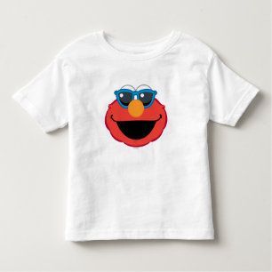 Camiseta Infantil Elmo Sorrindo Rosto com Óculos Solares