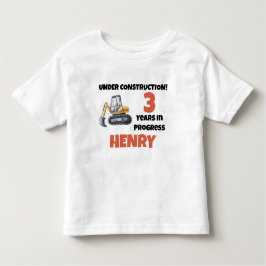 Camiseta Infantil Em Construção, Festa Personalizada do Anithday Boy