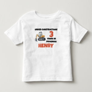 Camiseta Infantil Em Construção, Festa Personalizada do Anithday Boy