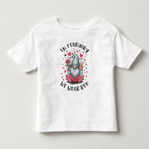 Camiseta Infantil Em Fevereiro Usamos Vermelho Conscientização sobre