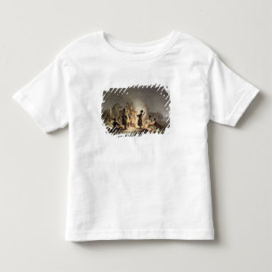 Camiseta Infantil Em volta do fogo do acampamento (litho da cor)