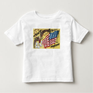 Camiseta Infantil Emblema de Eagle que guardara fogos-de-artifício,