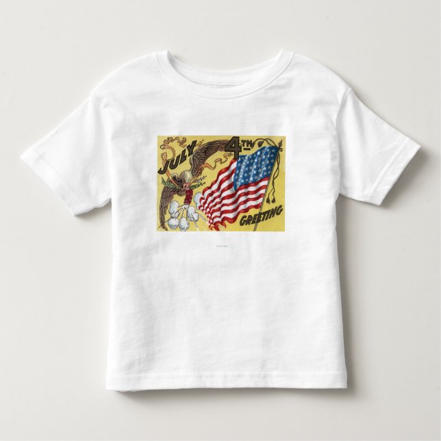 Camiseta Infantil Emblema de Eagle que guardara fogos-de-artifício, (Frente)