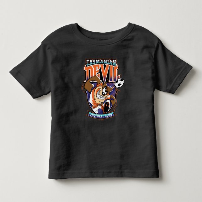 Camiseta Infantil Emblema do Clube de Futebol Tasmanian Devil (Frente)