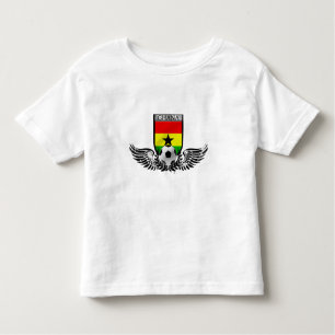 Camiseta Infantil Emblema voado do futebol do futebol de Ghana