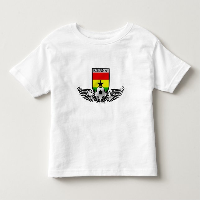 Camiseta Infantil Emblema voado do futebol do futebol de Ghana (Frente)