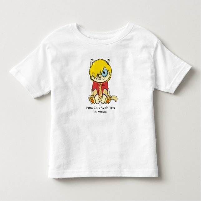 Camiseta Infantil Emo Os Gatos Com Gravatas (Frente)