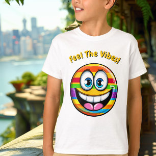 Camiseta Infantil Emoji Arco-Íris Divertido