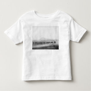 Camiseta Infantil Empresa C, ó infantaria dos E.U. que anda em uma