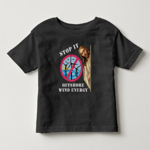 Camiseta Infantil Energia eólica do alto mar Pare Jesus