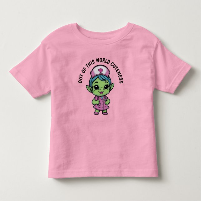 Camiseta Infantil Enfermeira Alien Cute (Frente)