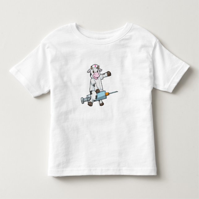 Camiseta Infantil Enfermeira com Coração e Seringa (Frente)