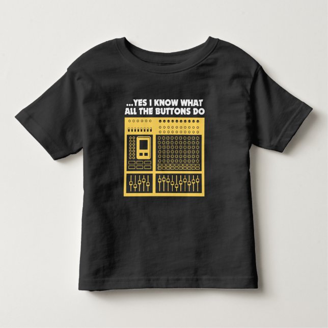 Camiseta Infantil Engenheiro de som de áudio - Toca-discos para DJ d (Frente)