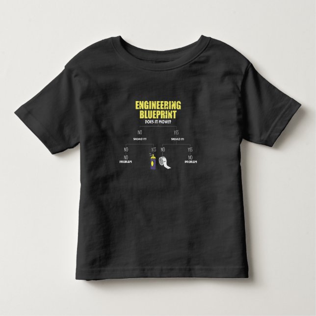 Camiseta Infantil Engenheiros de Fita de Duto do Plano de Engenharia (Frente)